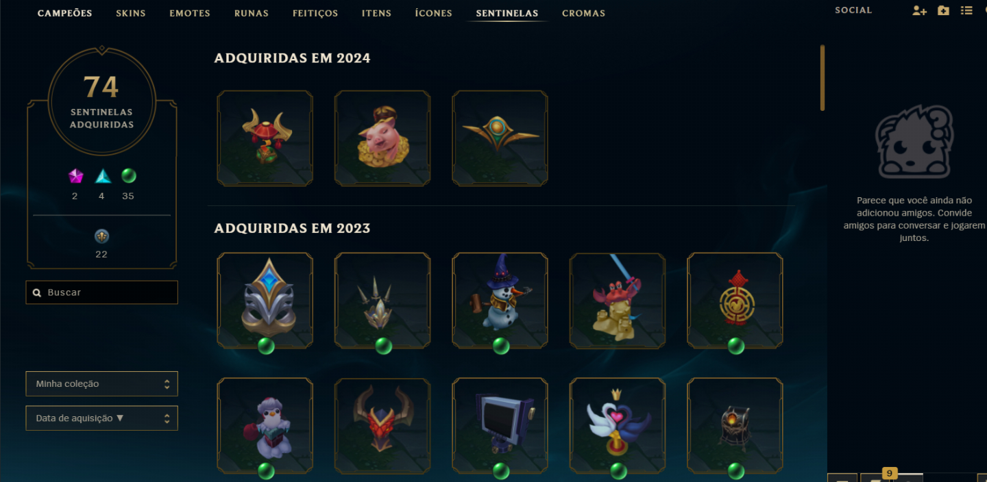 Conta lol D2, 949 skins.
