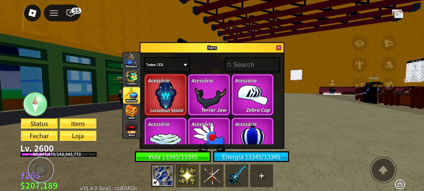 Conta de blox fruit com várias game pass