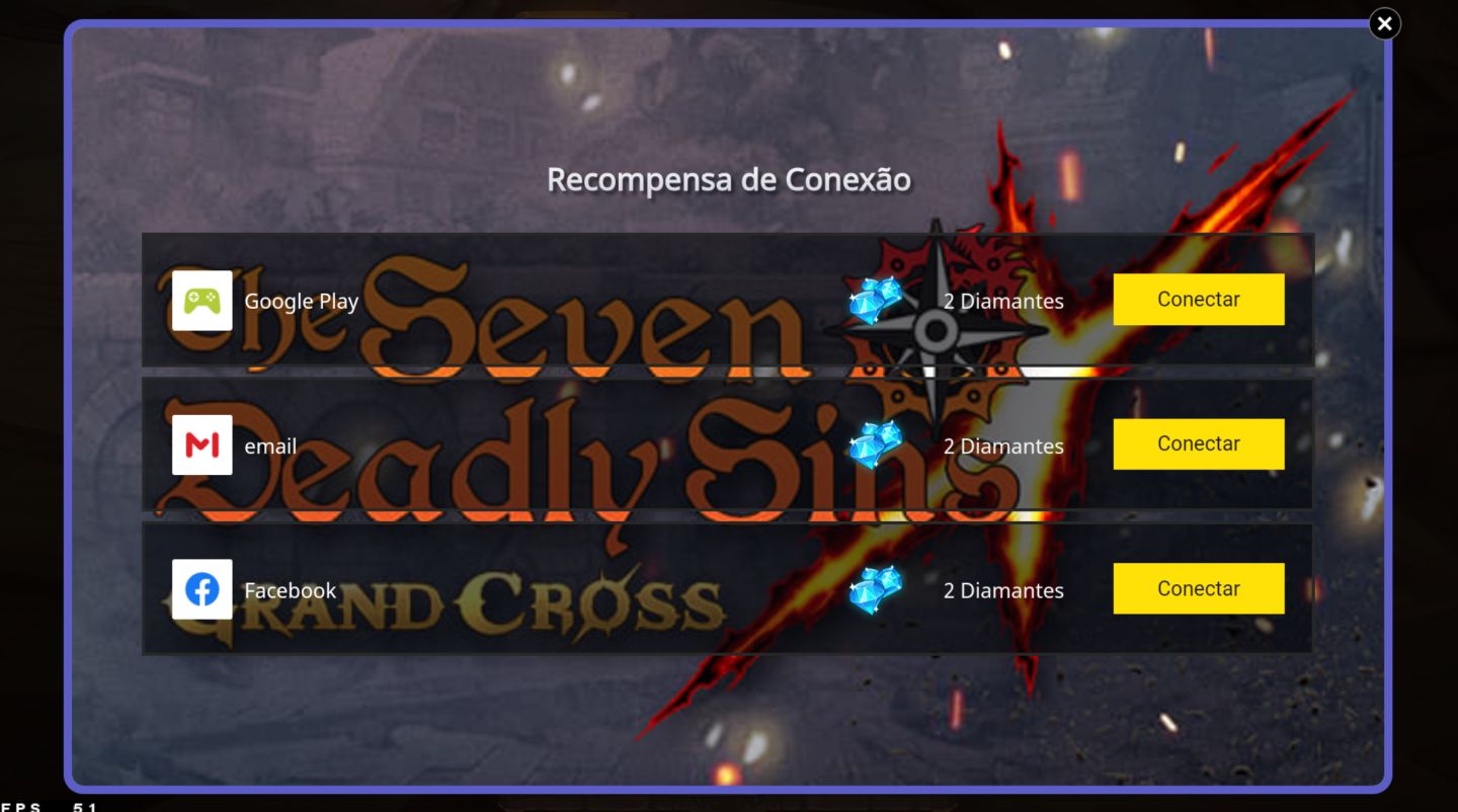 CONTA 7DS GRAND CROSS - 5KK DE CC BOX + ODIN 3/6 + GAWAIN 4/6 + 2.2K DIAMANTE