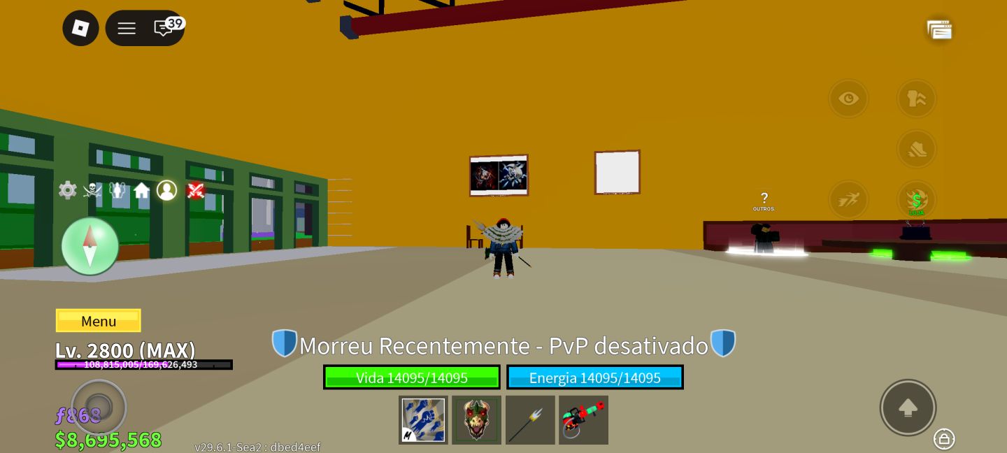 Conta bloxfruis com god human e trex ingerida level 2800(max)