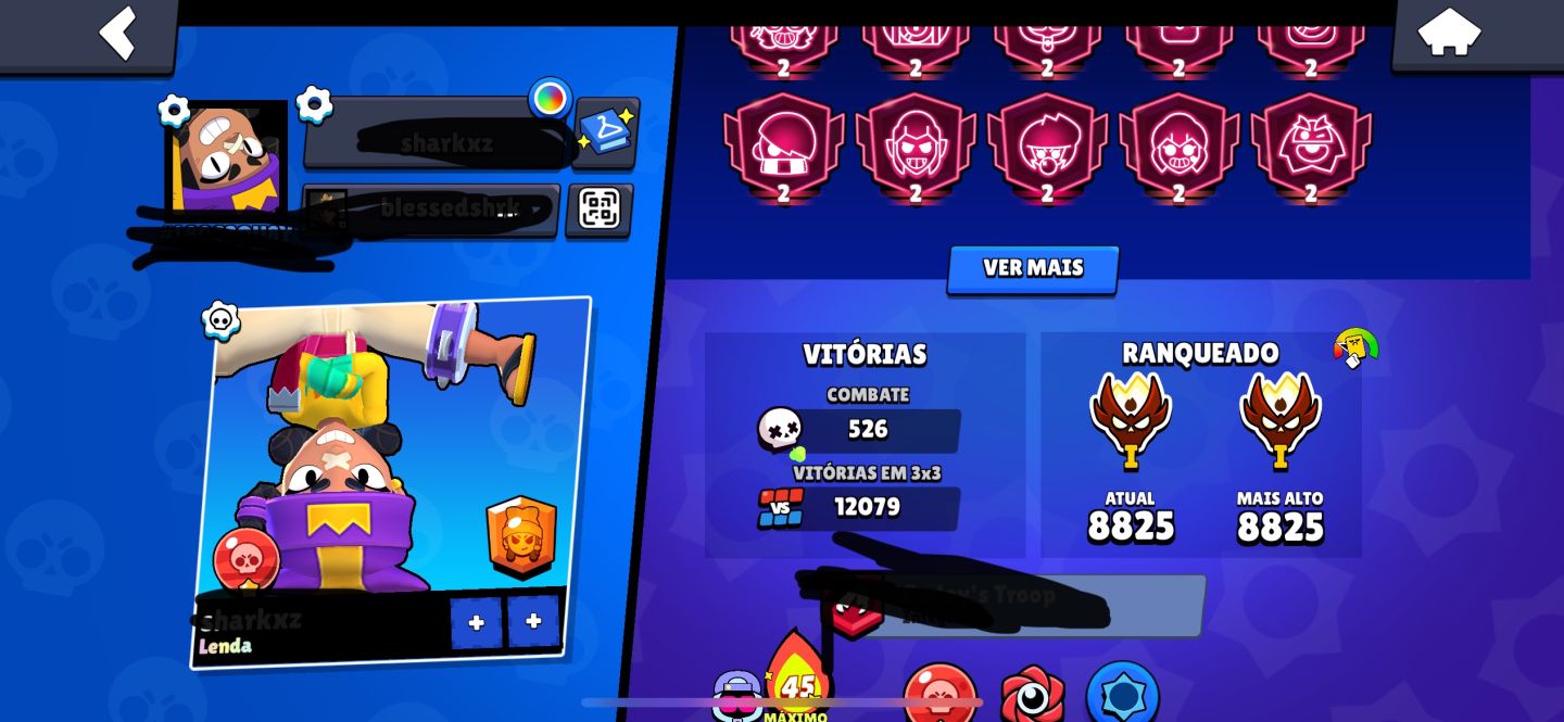 CONTA COM TODOS BRAWLERS LIBERADOS QUASE MESTRE 2 70K TROFEUS