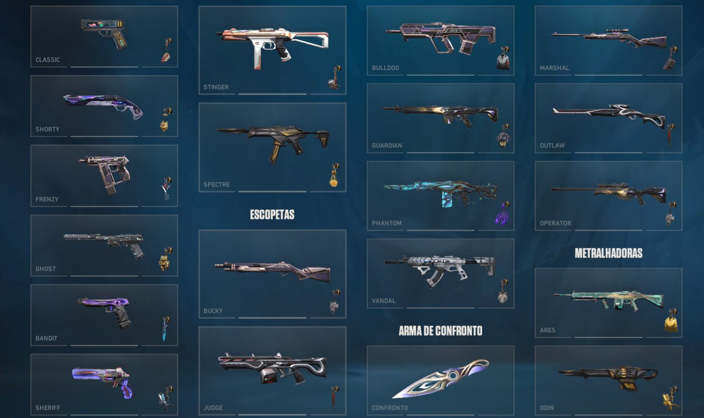 CONTA VALORANT NÍVEL 266+ | OURO 1 | TODOS OS AGENTES E COM VARIAS SKINS