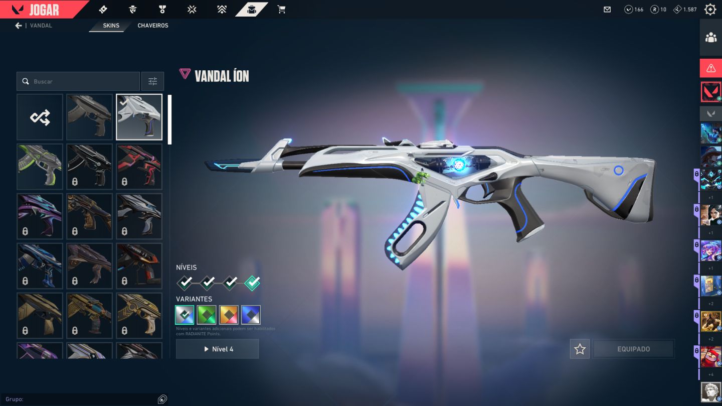 Acc Valorant top para iniciar ,17 + skins