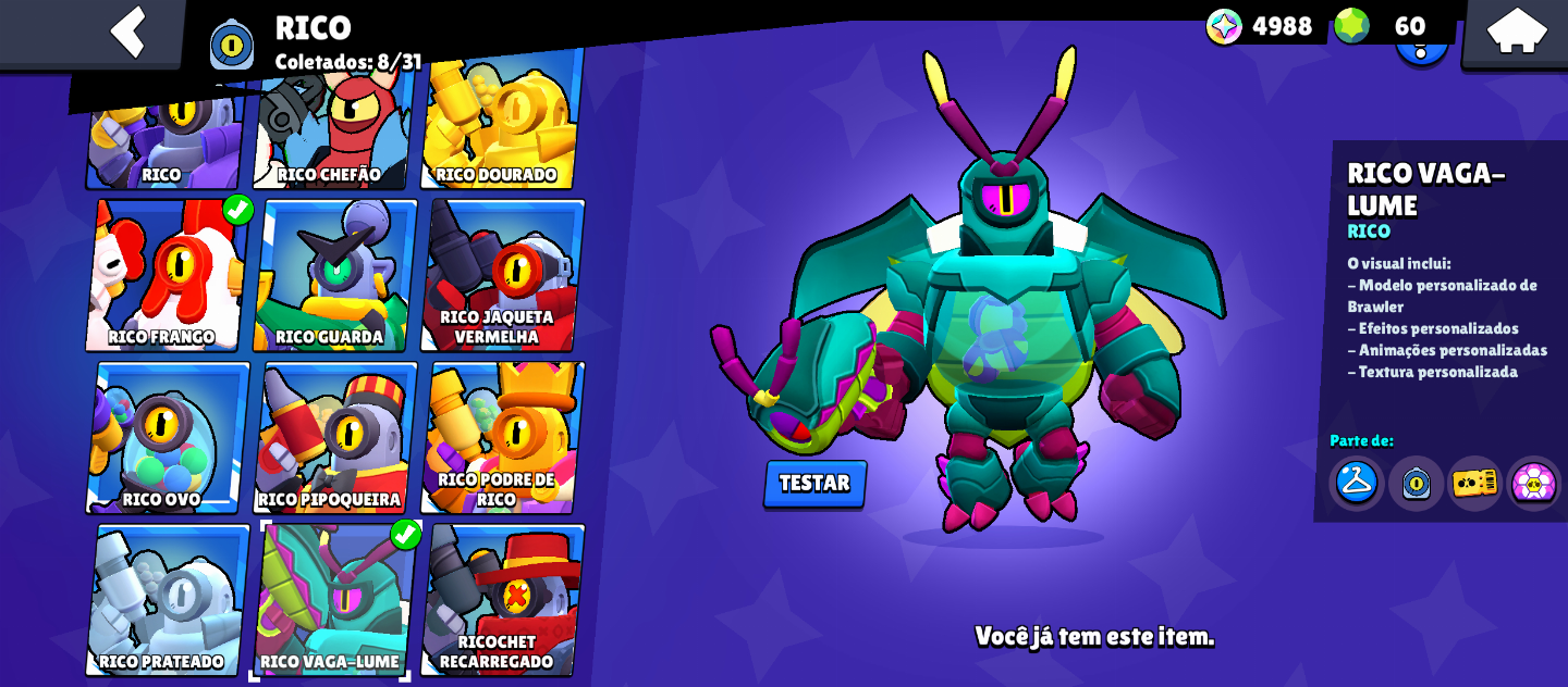 CONTA BRAWL STARS GEMADA COM VÁRIAS SKINS VALIOSAS