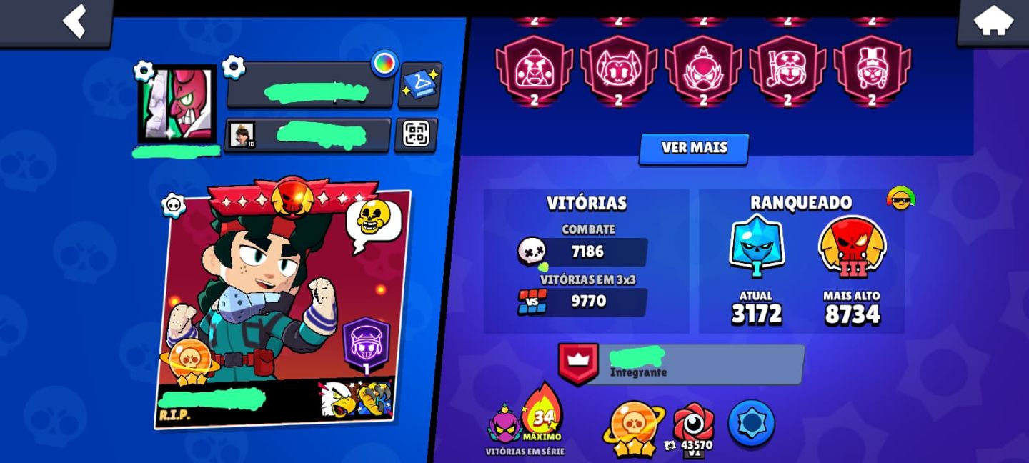 Conta de Brawl Stars 117k! Leia a descrição.