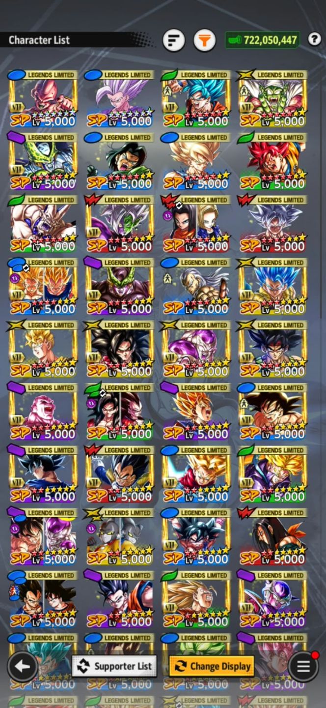 CONTA DRAGON BALL LEGENDS COM VÁRIOS LFS E ULTRAS - ENTREGA IMEDIATA