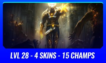 ( LVL 28 BRAND ARCO CELESTE ) 4 SKINS + 15 CHAMPS ( SERVER BR - SEM ELO )