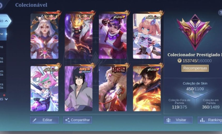 Conta mobile legends colecionador prestigiando 1