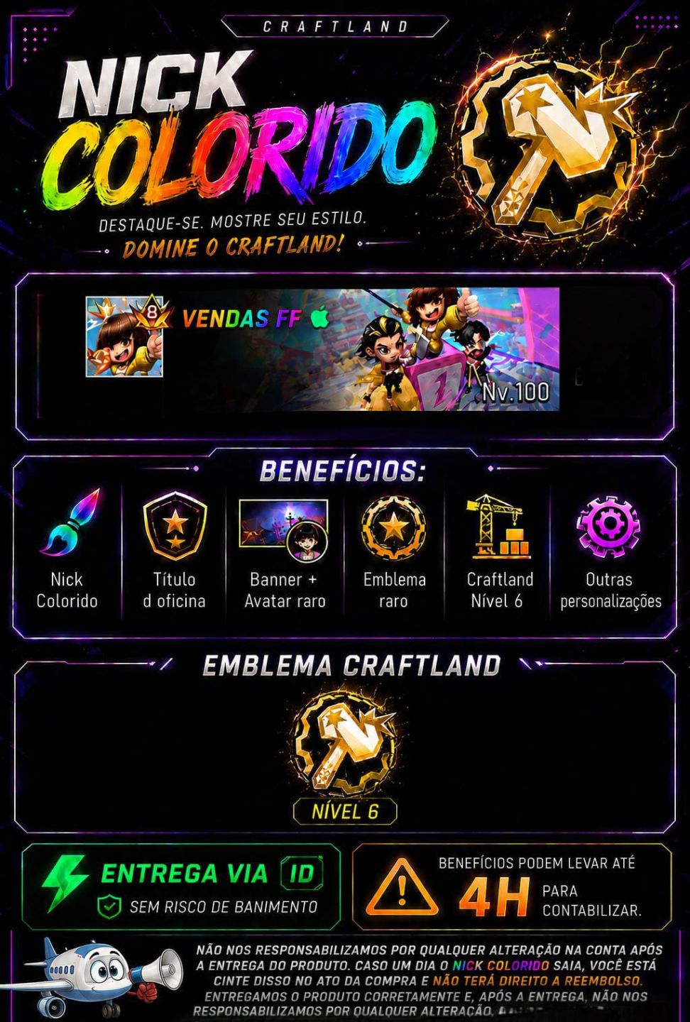 Nick colorido no free fire