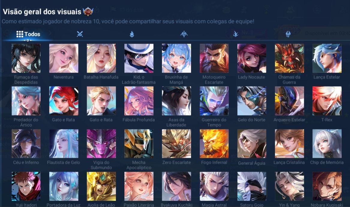 Honor of Kings nobreza 10 | criador oficial rota.