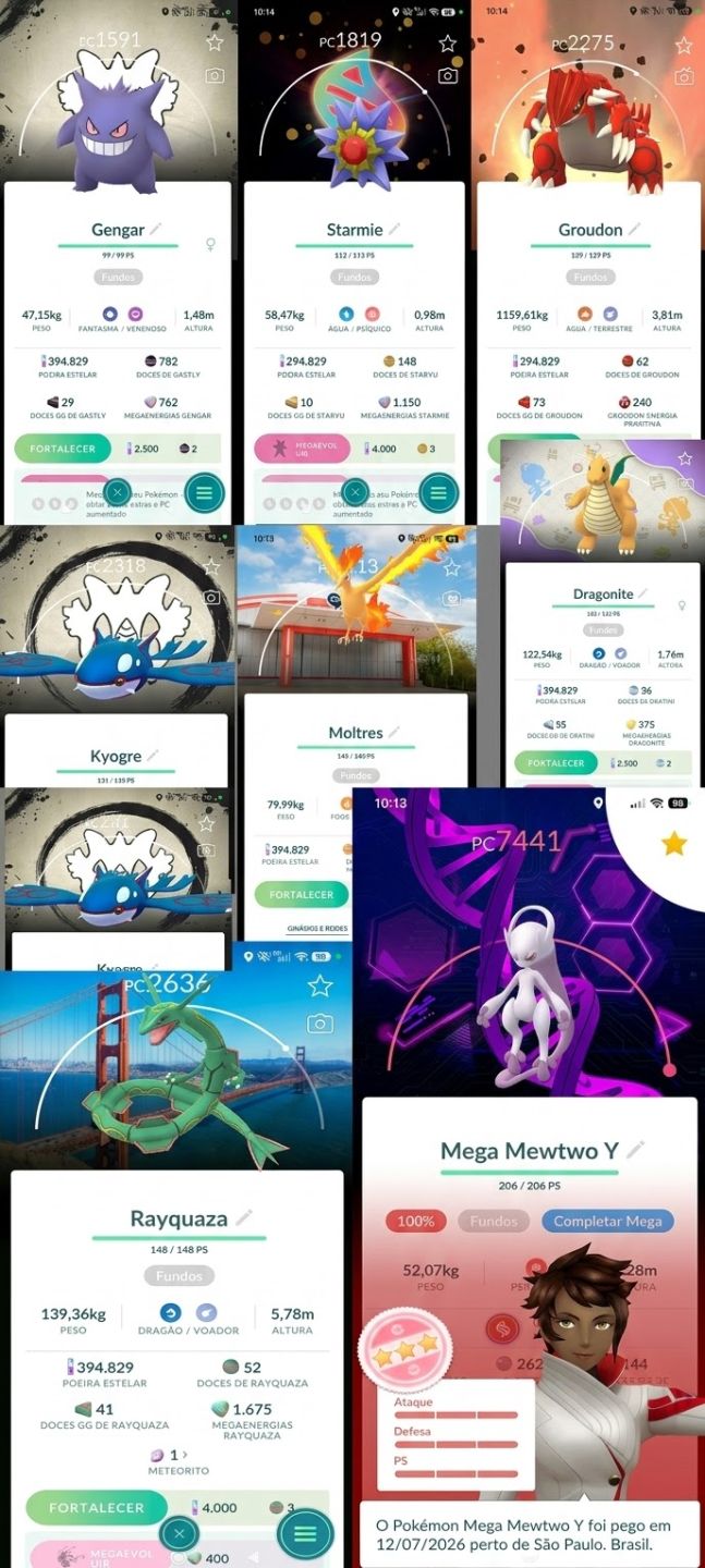 Conta Pokémon Go com muitos pokémons ivs 100%