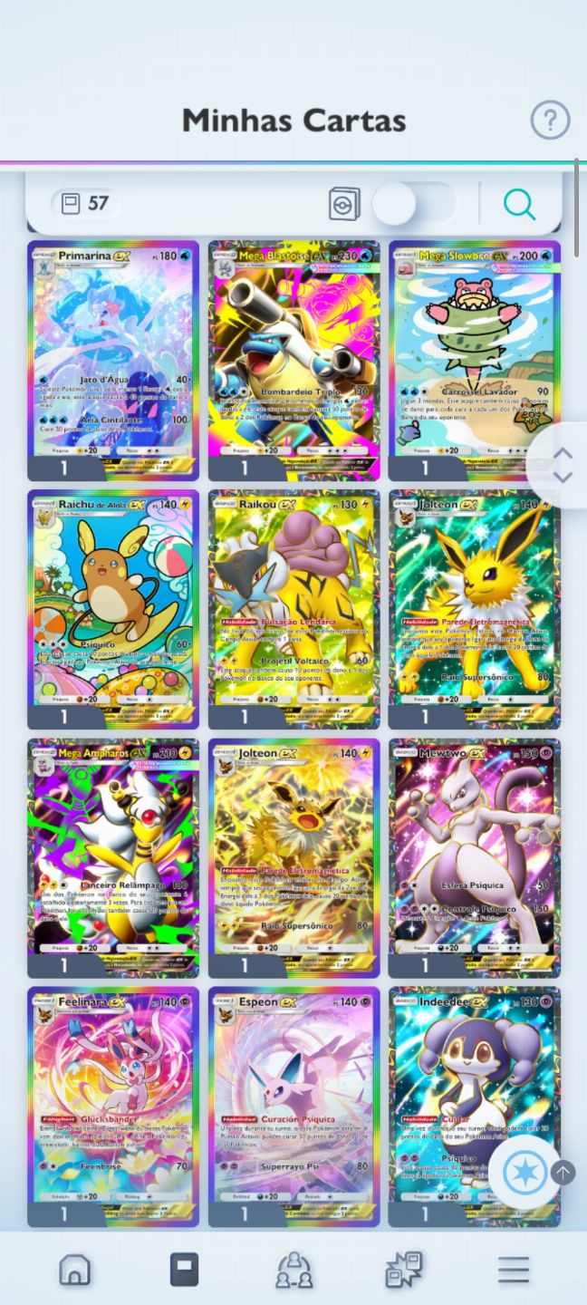 Duas contas pokémon pocket nível 60 e 40 as duas inclusas juntas, muitas raras