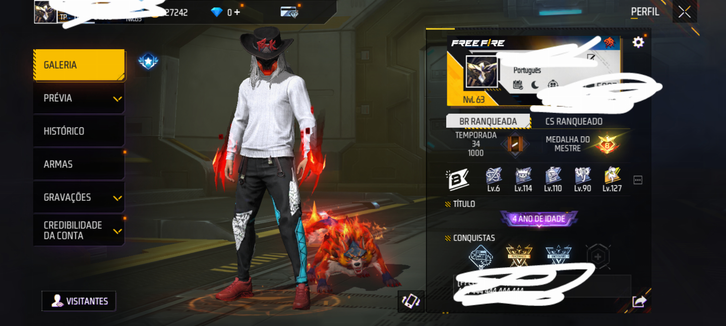 Conta Free Fire rara