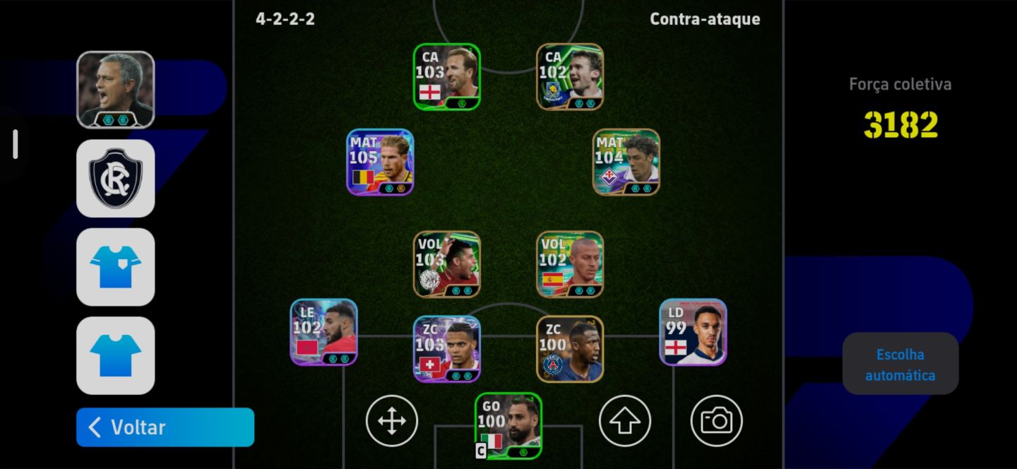 Conta Efootball Mourinho + Desire Doue Blitz Curler + Messi 104 + De Bruyne 105