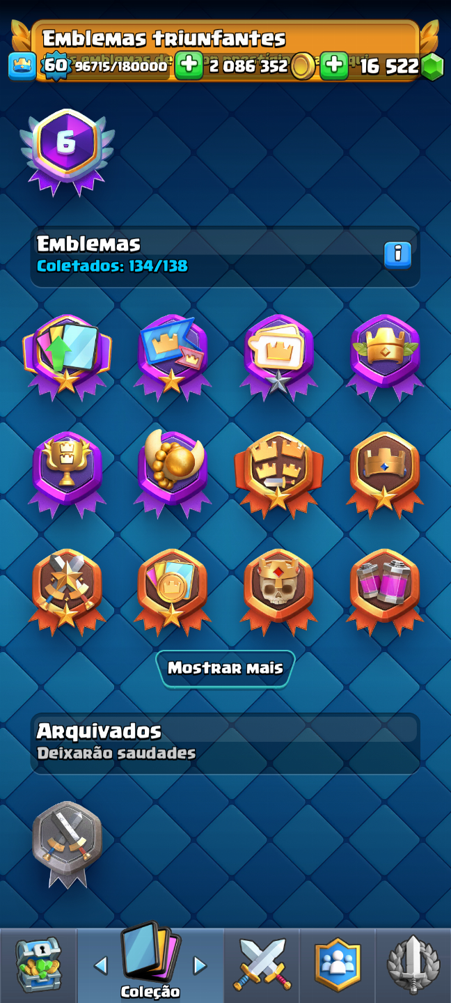 CHANCE ÚNICA! Conta Clash of royale nivel 15 e Clash of Clans CV 14