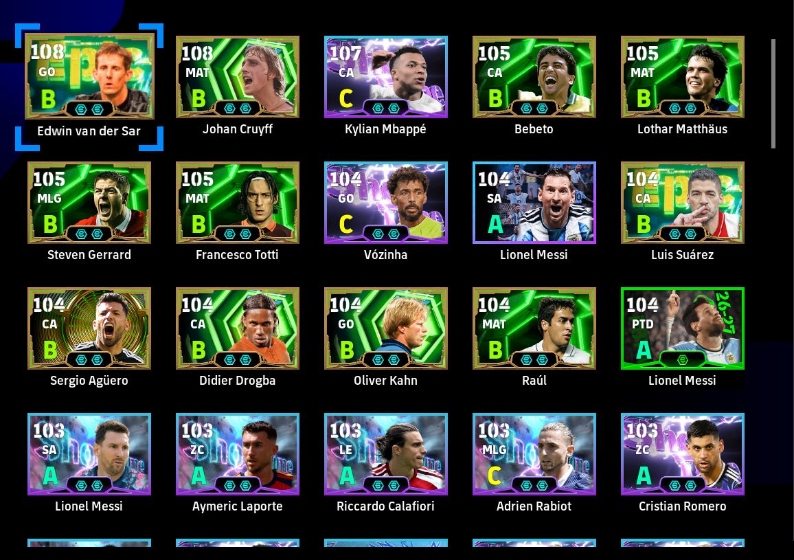 CONTA EFOOTBALL STEAM PC | FORÇA DO TIME 3244 | ELENCO FORTE | ÉPICOS E LENDA