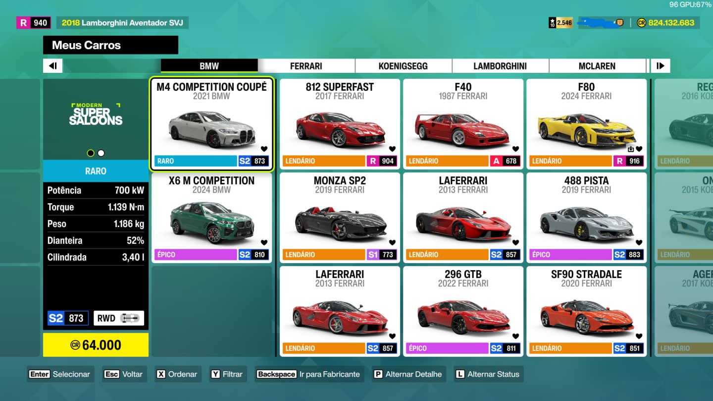CONTA FORZA HORIZON 6 COMPLETA | NÍVEL 2500 | 800M + TODOS OS CARROS