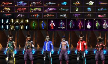 Conta barata FF 1,7,8,9 passe ( Level 81 / UmP Rubi / Xm8 Roxa) 9 evo
