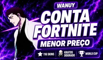 Conta Fortnite 116 skins + Kratos dourado + World cup