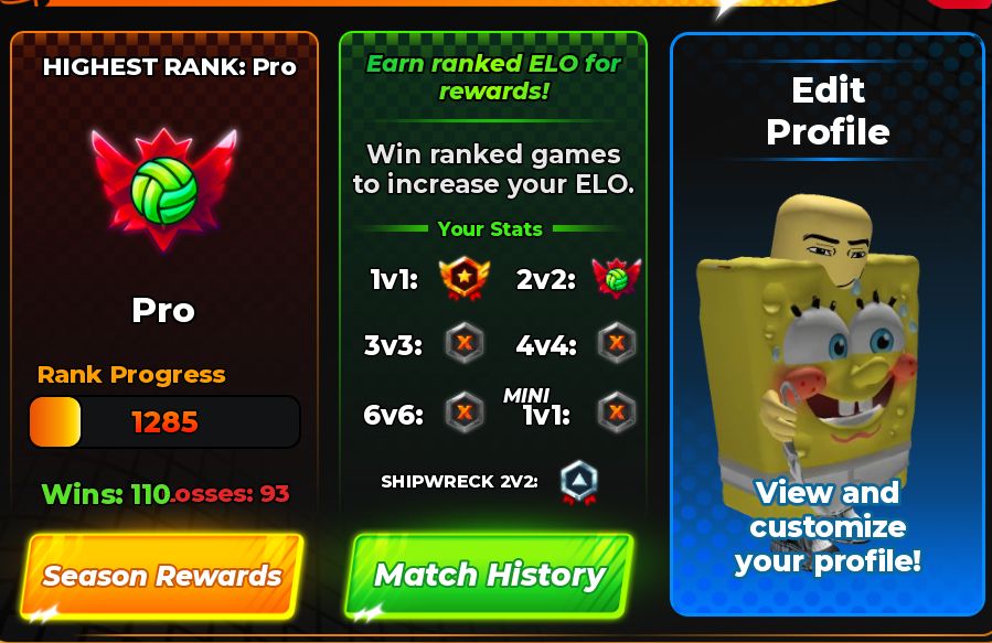 VOLLEYBALL LEGENDS LVL 200 + RANK PRO + CARD BRAINROT BALLER [PERSONAGENS OP]