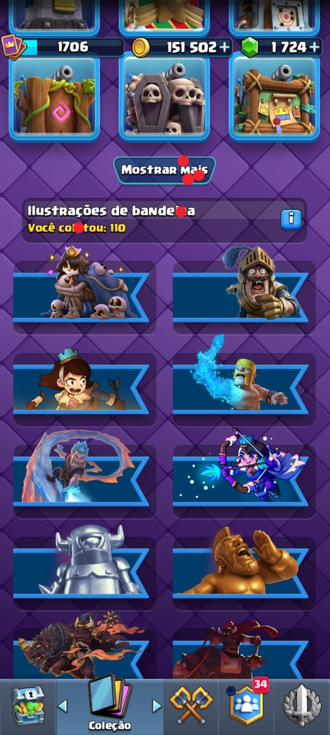 Conta Clash Royale Cartas nível 16 e 15 Nível 1705 14000 Troféus
