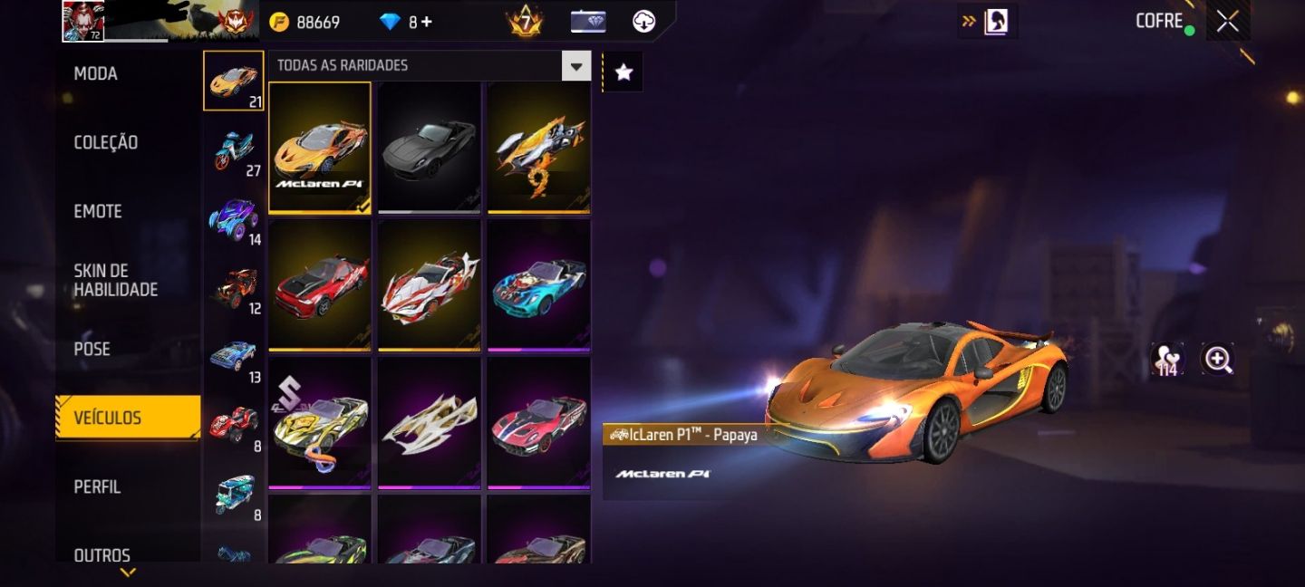CONTA FREE FIRE LV72