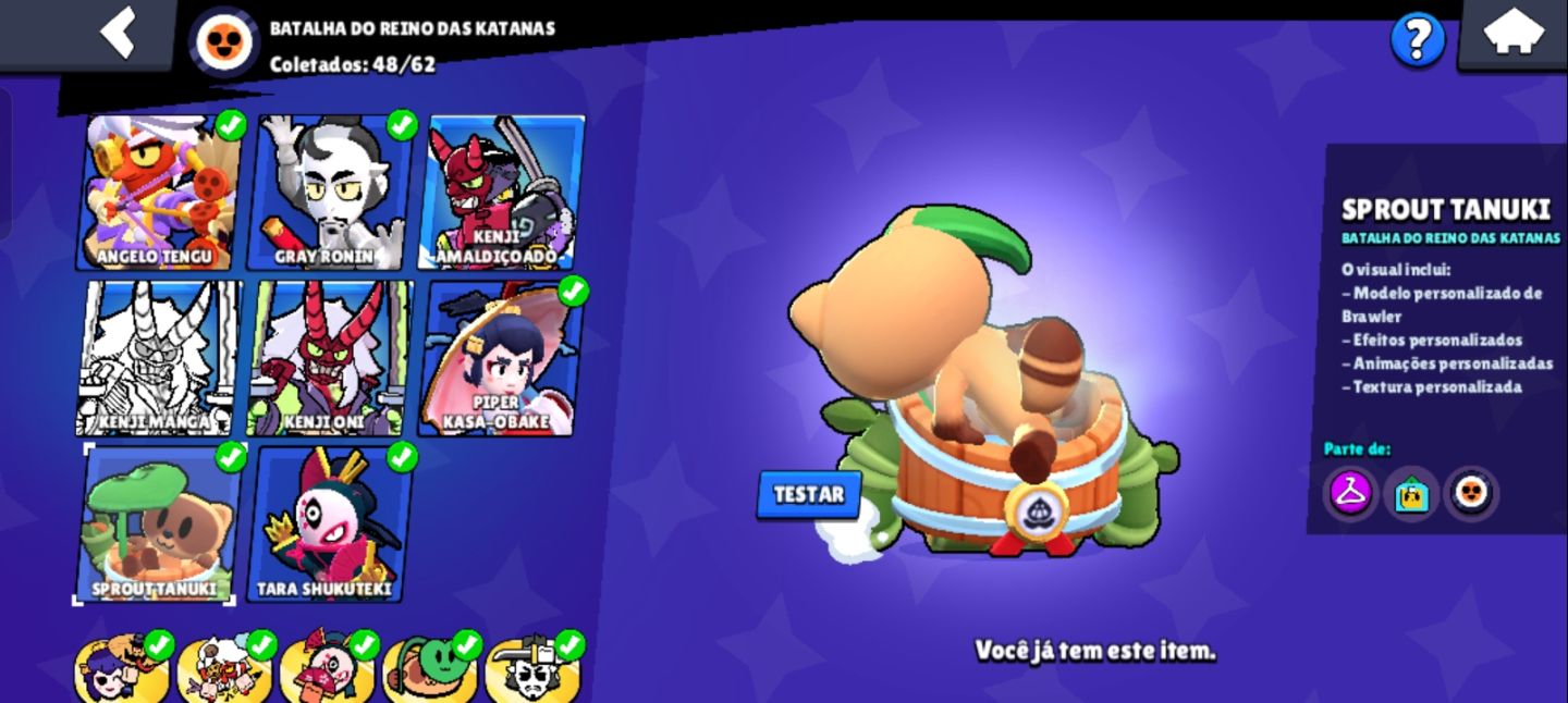 Brawl Stars 107/107 personagem e várias skins