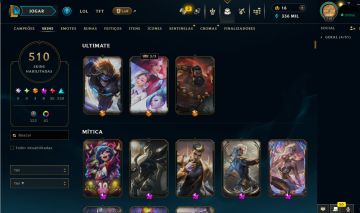 CONTA DE LOL PLATINA COM MAIS DE 510 SKINS!!! LEAGUE OF LEGENDS