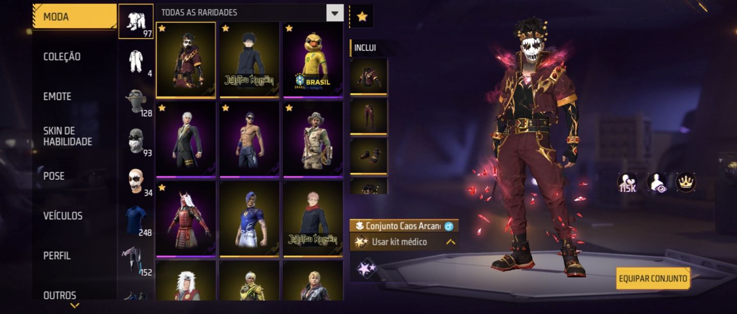CONTA FREE FIRE COM 26 evolutivas e muitos itens raros!!!