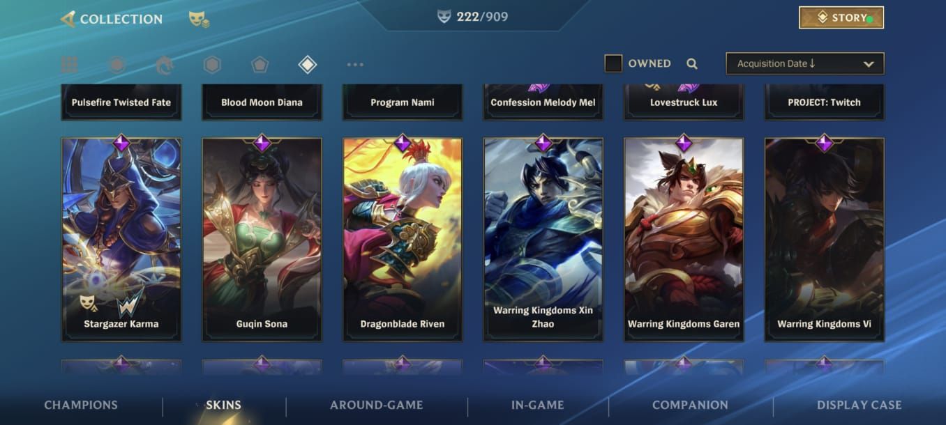 CONTA WILD RIFT | 222 SKINS | EX-DESAFIANTE