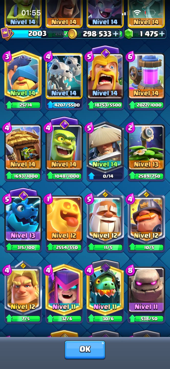 CONTA CLASH ROYALE COM 70 CARTAS LEVEL MÁXIMO, PRA SAIR RÁPIDO!