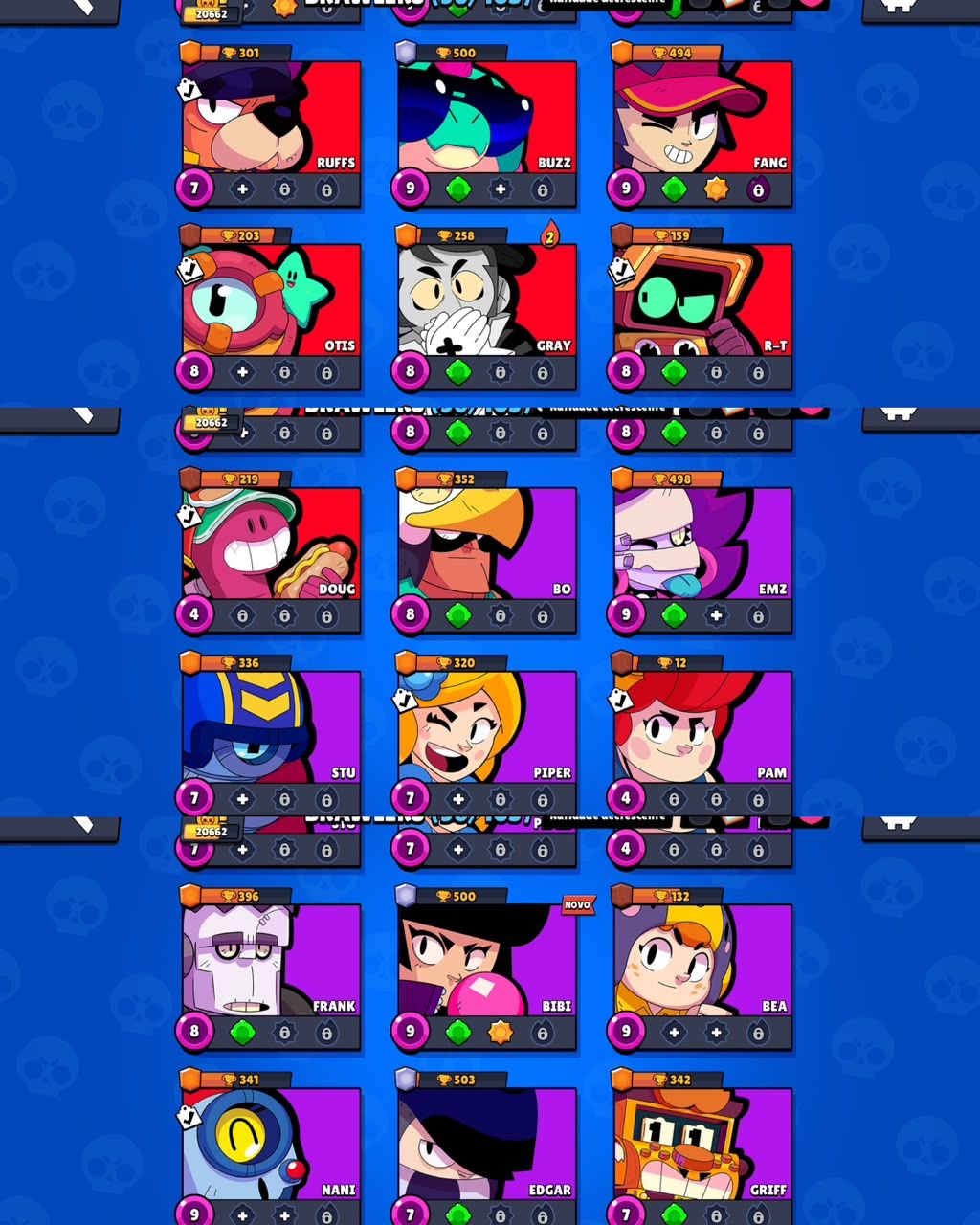 BARATO] CONTA DE BRAWL STARS | 20K DE TROFÉUS |56 BRAWLERS + 3 LENDARIOS