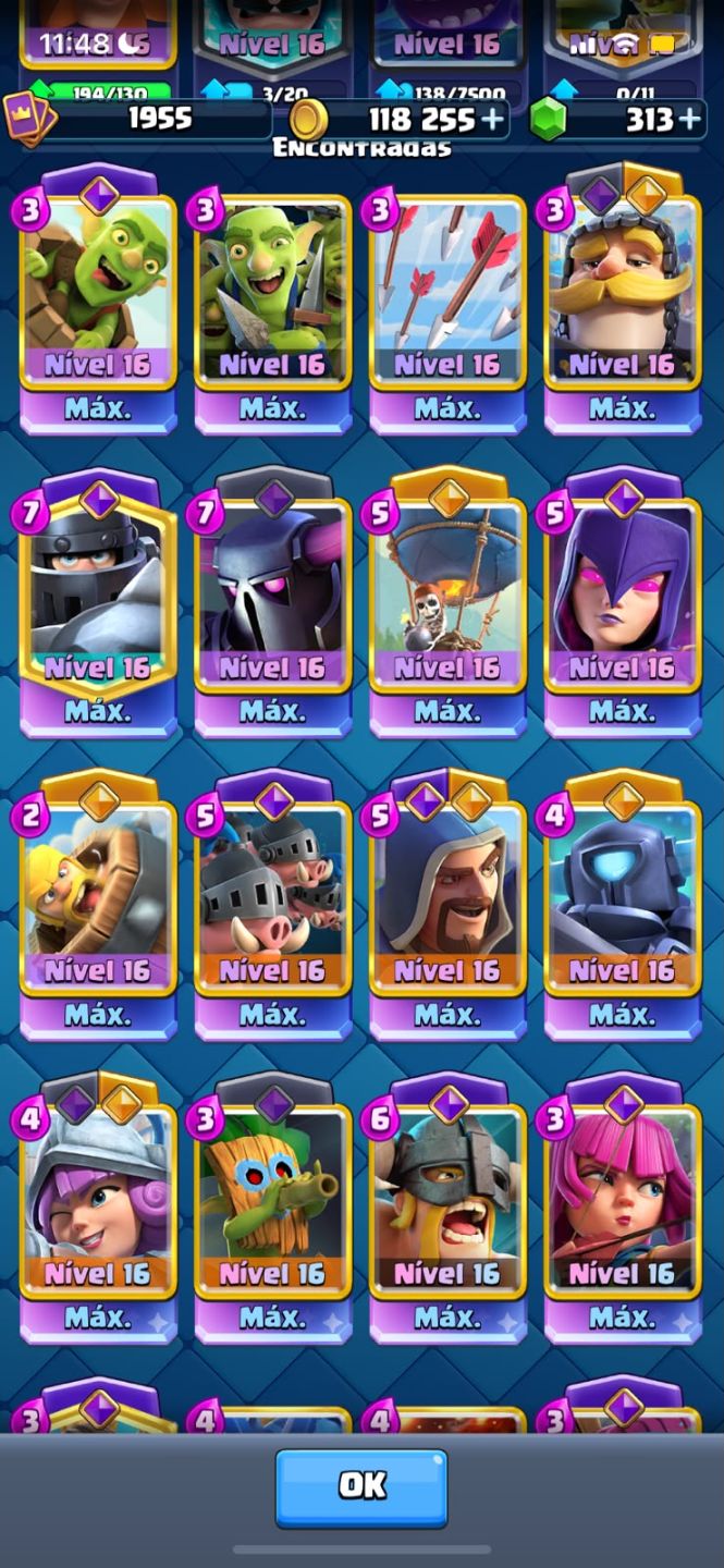 CONTA END-GAME 9 ANOS 14K TROFÉUS NV 16 42 FULL 23 EVOS 23 SKINS TORRE