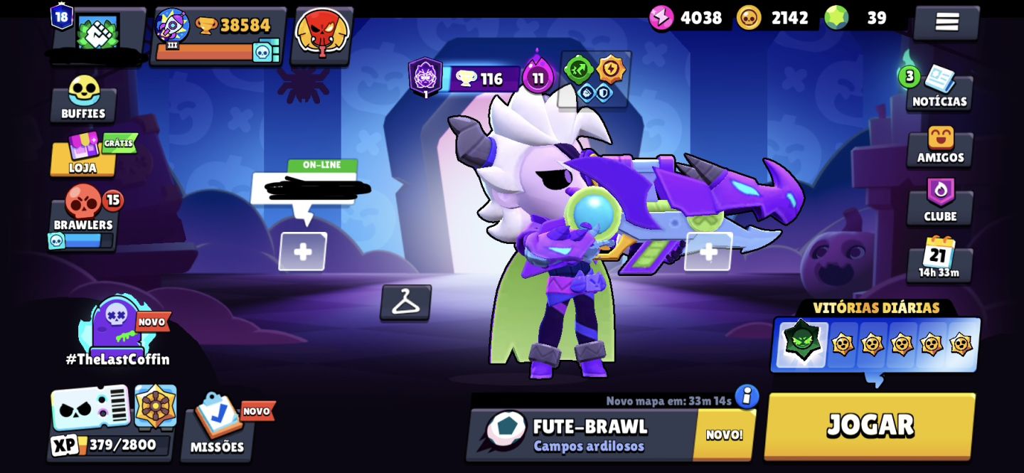 Conta Brawl Stars +38K, 88 Brawlers, Prestígio 18, 31 Nível 11, Conta Gmail!