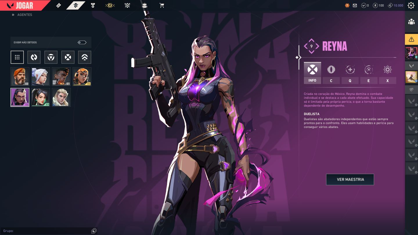 Conta Valorant, lvl 24 ouro 1, poucos agentes, apenas reyna e raze comprados