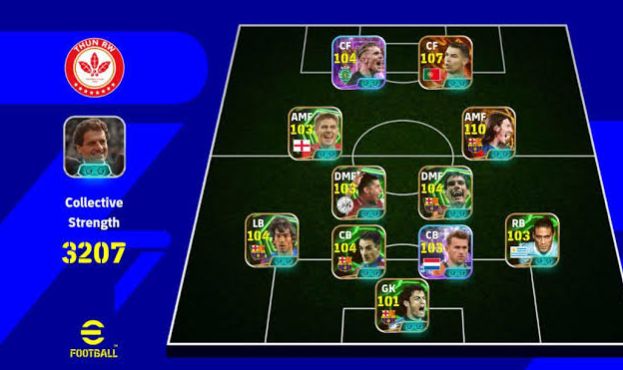 Conta de effotbal com 3207 de força. Com messi 110.