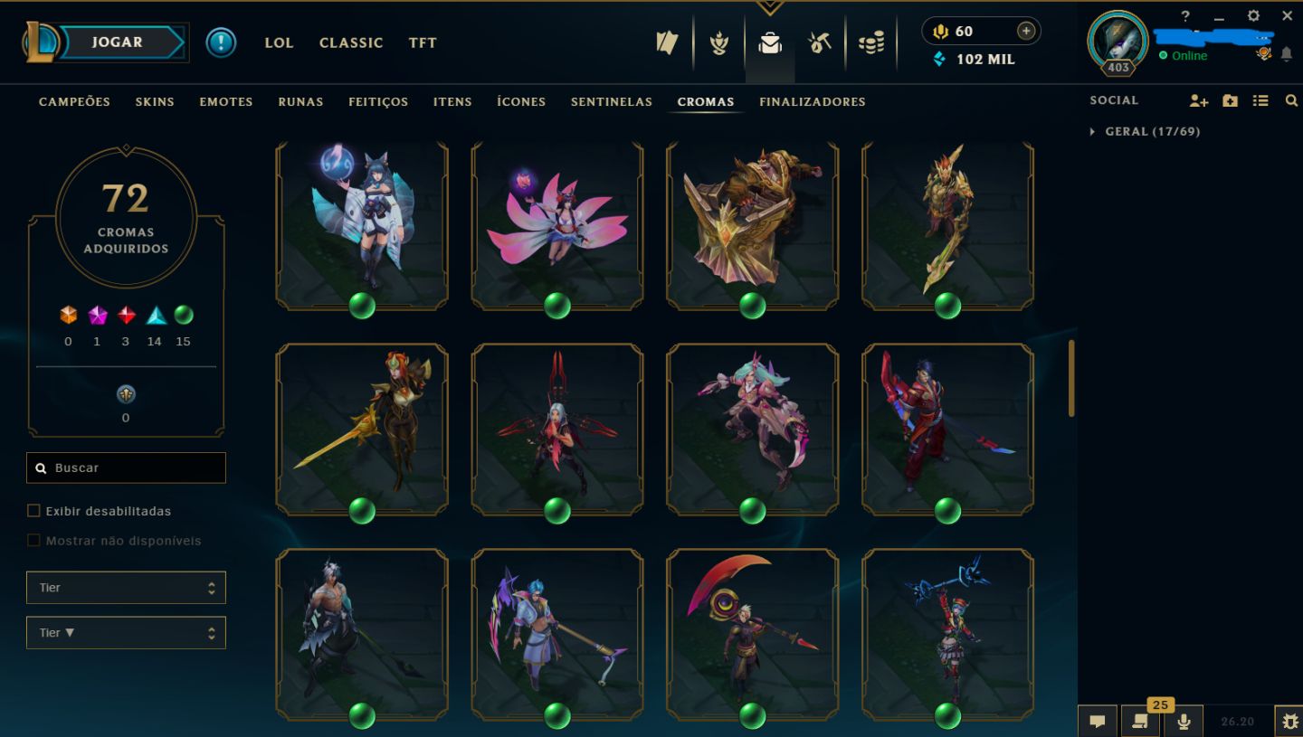 Conta rara LOL mono Kayn + detalhes descrição