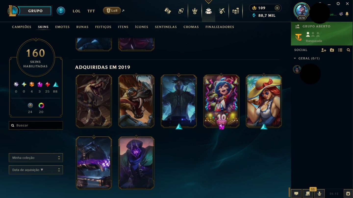 CONTA LEAGUE OF LEGENDS COM 9 ANOS DE USO SKINS ESPECIAIS