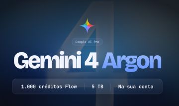 Gemini pro 4 Argon + 5Tb + Veo 3.1 + 1K Flow no Seu Email 30Dias Entrega Rápida