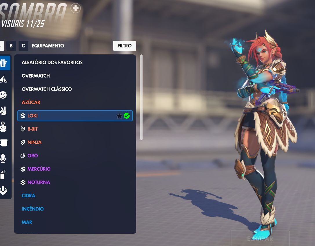 Conta Overwacht várias Skins Míticas de personagens e armas!