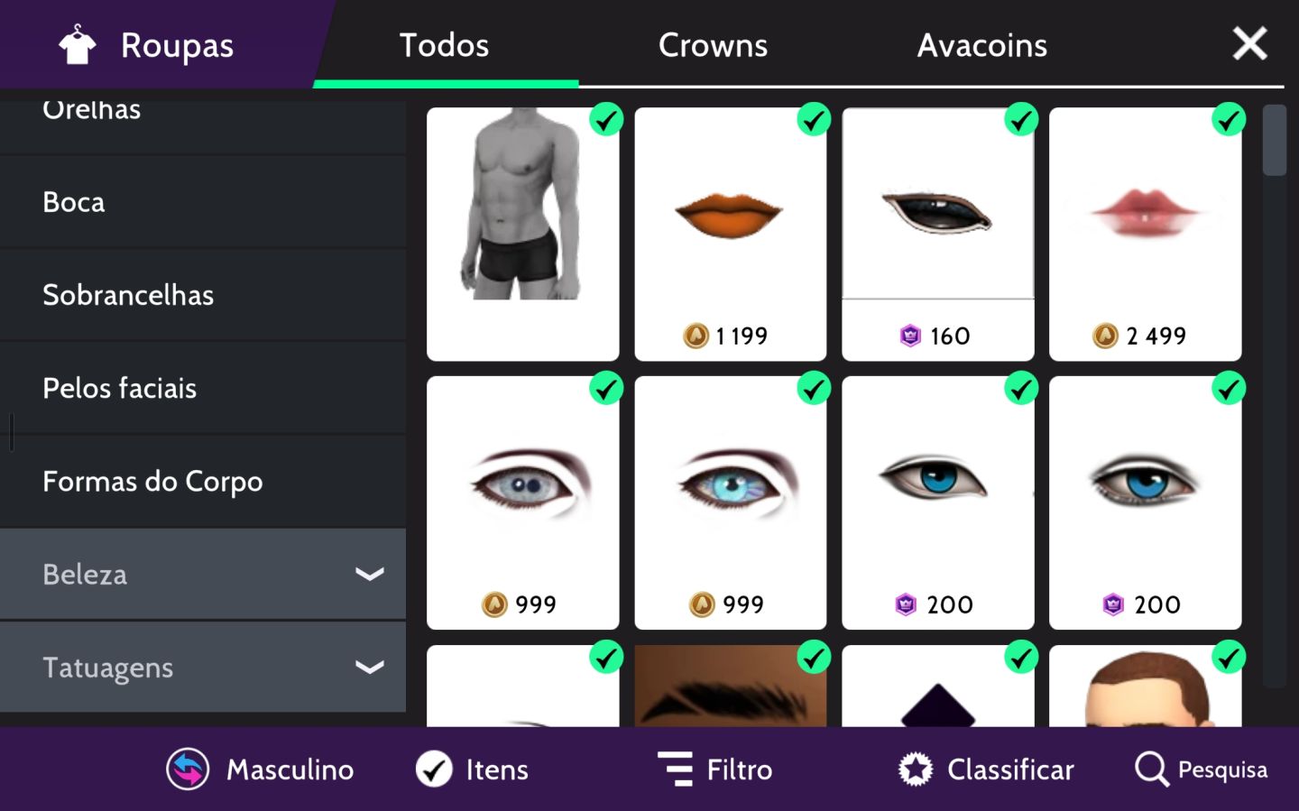 CONTA MASCULINA LVL 42 COM 5 ANOS DE JOGO / FOCADA EM CROWNS E AVACOINS+BRINDE