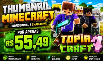 Thumbnails personalizadas para vídeos de Minecraft