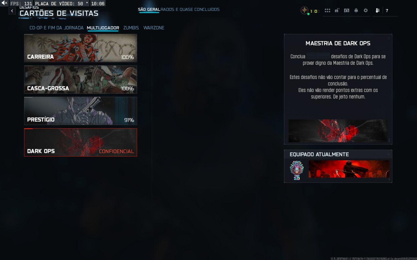 Conta warzone(b07) mais jogo comprado mw4