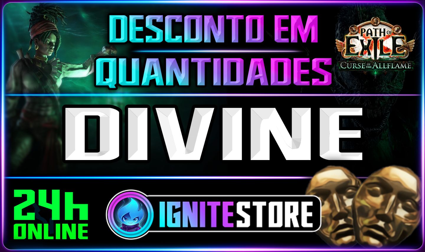 PATH OF EXILE /POE 1 /PC - DIVINE - (Curse Of The Flame) - SOFTCORE