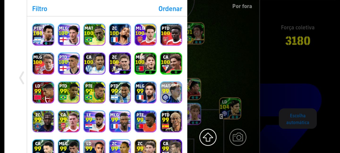 Conta Efootball! 3180 de Força Coletiva + Craques 106/104/103