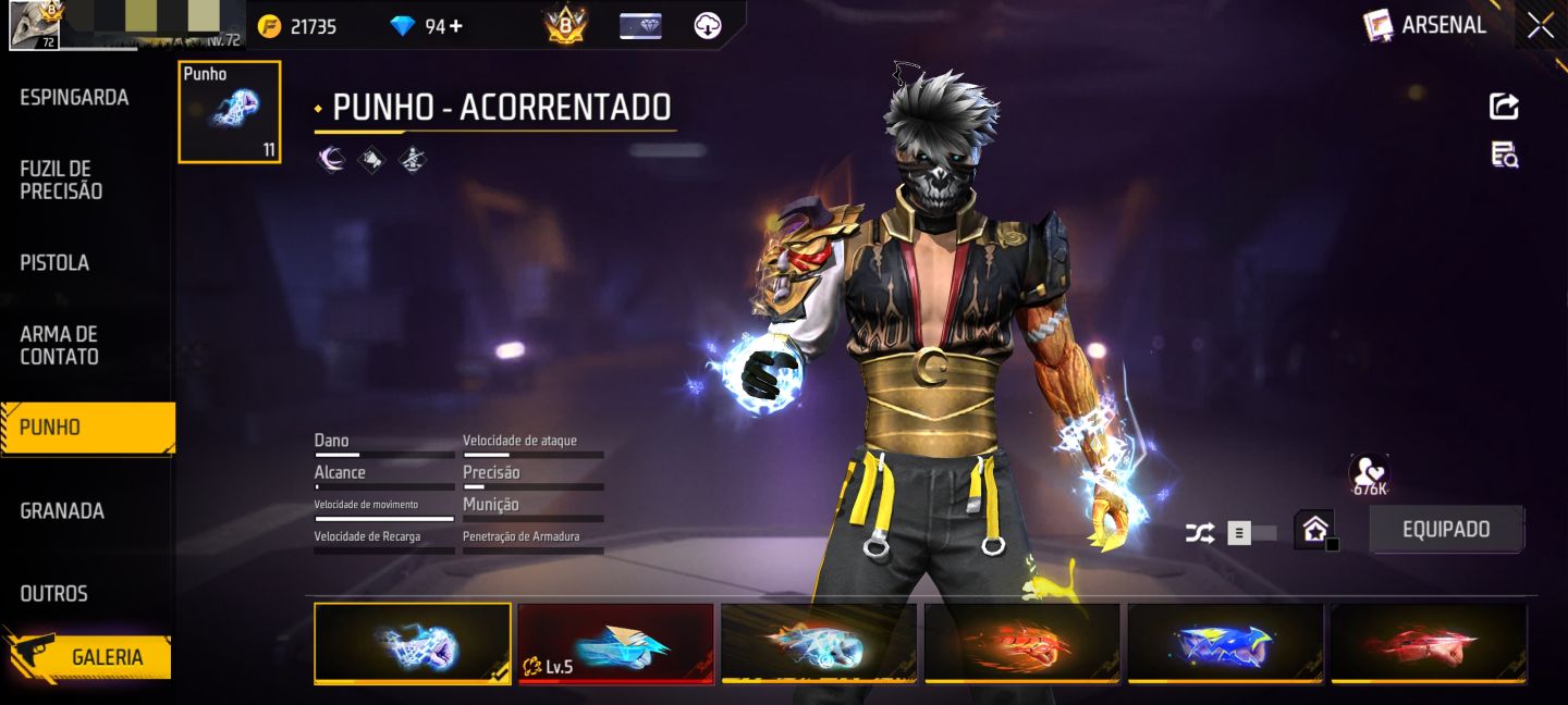 CONTA DE FREE FIRE, PRIME 8, 10 EVO, 2 PÉ DESCALÇO, +1K DE PEITAS, ITENS RAROS