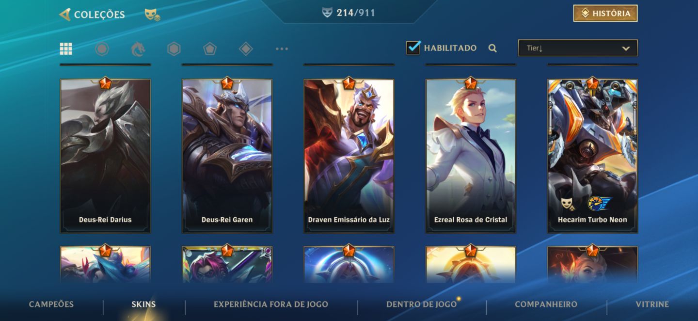 Conta Wild rift com 214 skin jinx super vilã todas forma e master yi turbo neon
