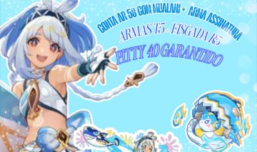 CONTA GENSHIN BOA AR 58 + PERSONAGENS T5 E ARMA ASSINATURA MUALANI