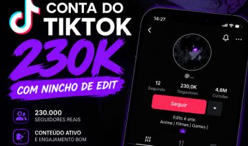 CONTA TIKTOK 230K DE SEGUIDORES REAIS
