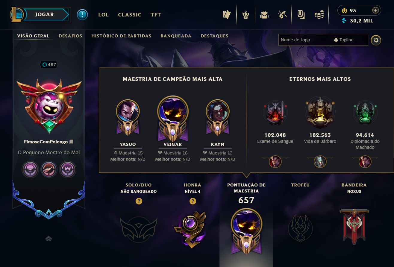 CONTA VETERANA 2015 [FA]: SETT CHIBI MÍTICO + 24 LENDÁRIAS + ZIGGS ODISSEIA